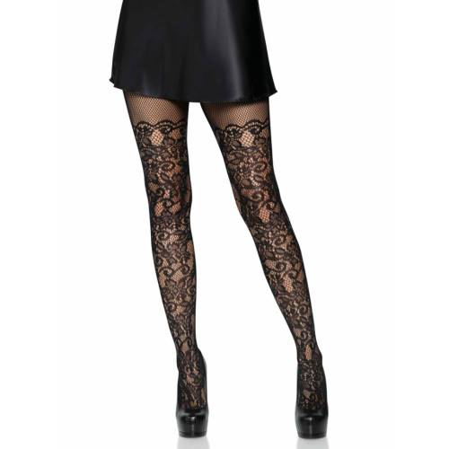 Floral Vine Fishnet Tights