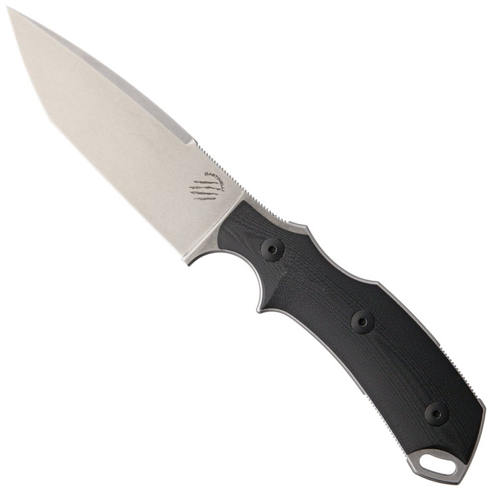 Bastinelli Creations RED V2 Black Micarta Handle Fixed Blade Knife ...