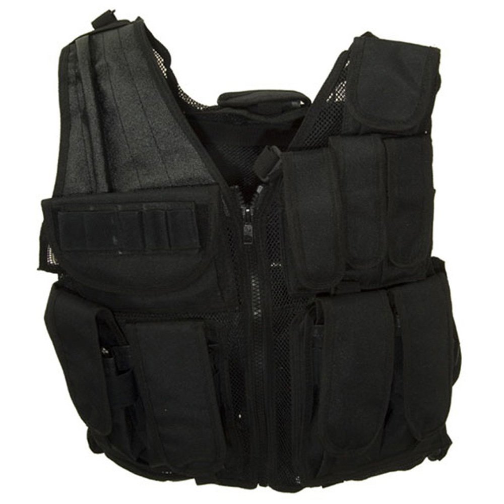 Black Tactical Vest with Attachments