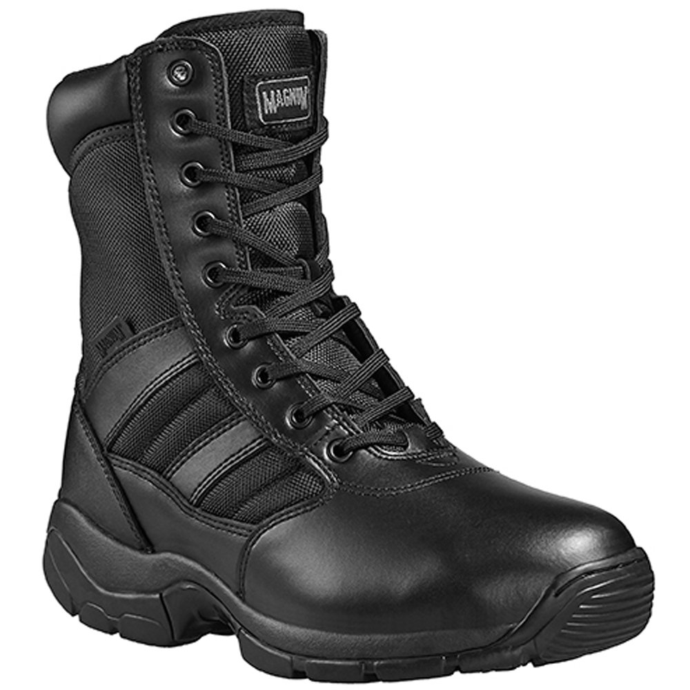 black side zip work boots