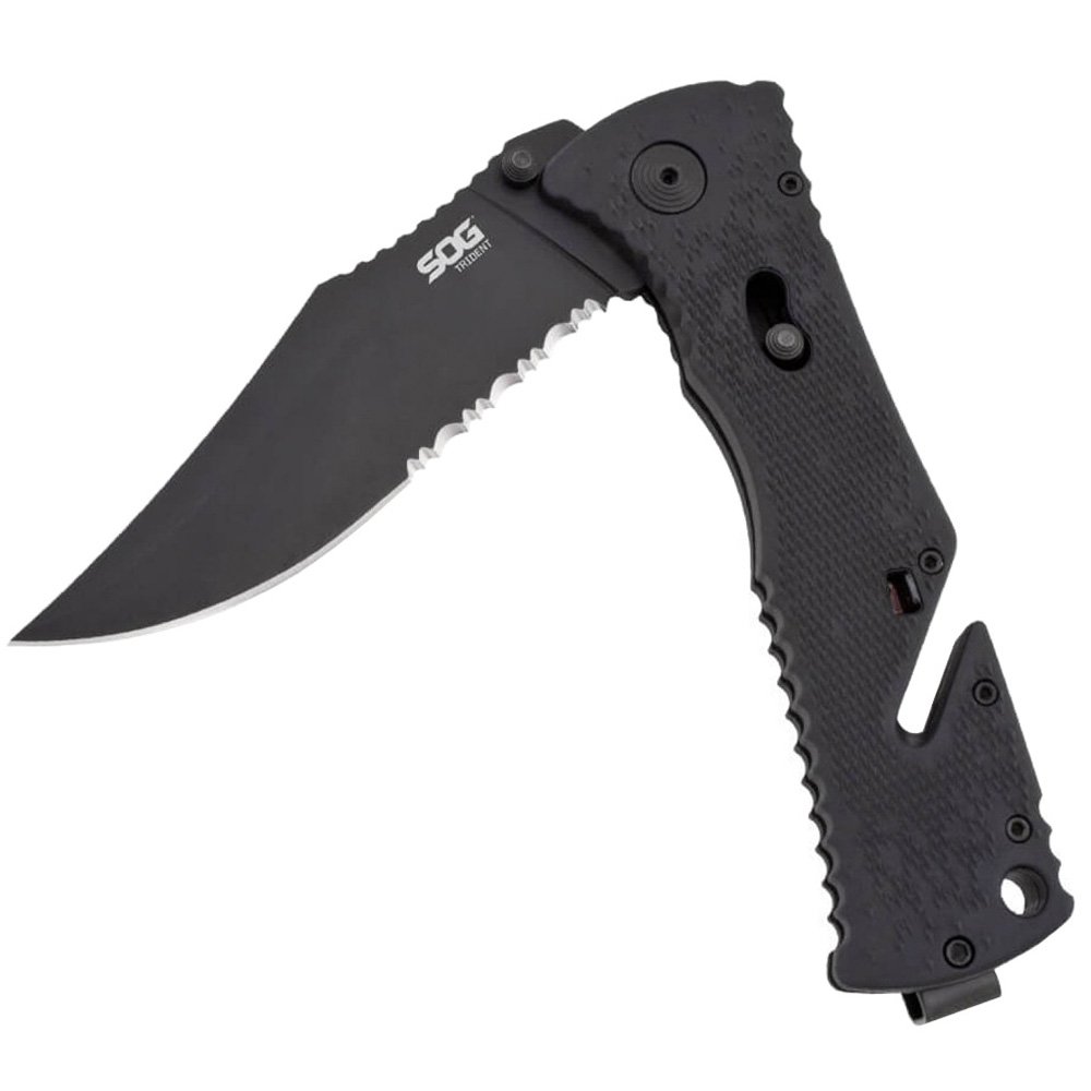 Sog Trident - Partially Serrated - Black TiNi