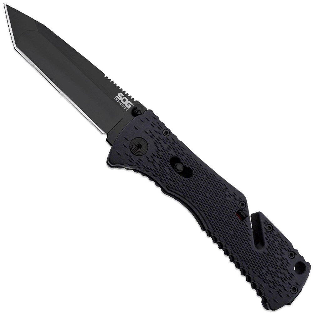 Sog Trident Mini - Straight Tanto Black TiNi