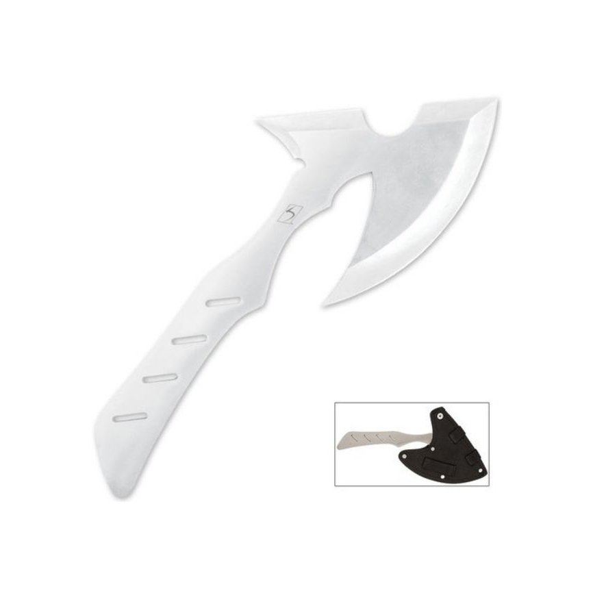 Singapore Sling Throwing Axe Silver With Sheath