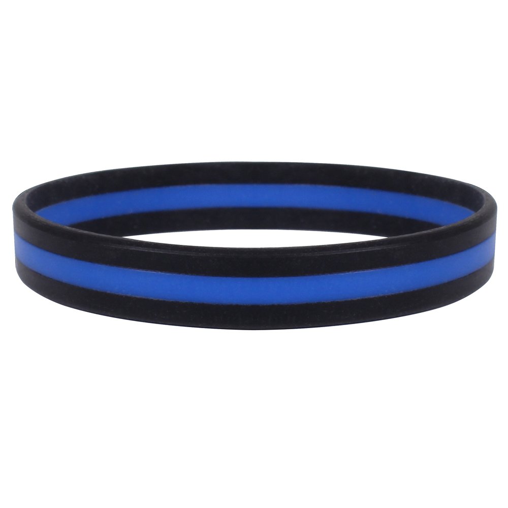 Silicone Bracelet with Thin Blue Line | Gorilla Surplus