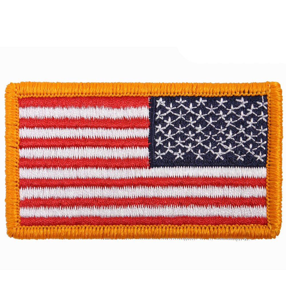 Iron On Sew On Embroidered Us Reverse Flag Patch