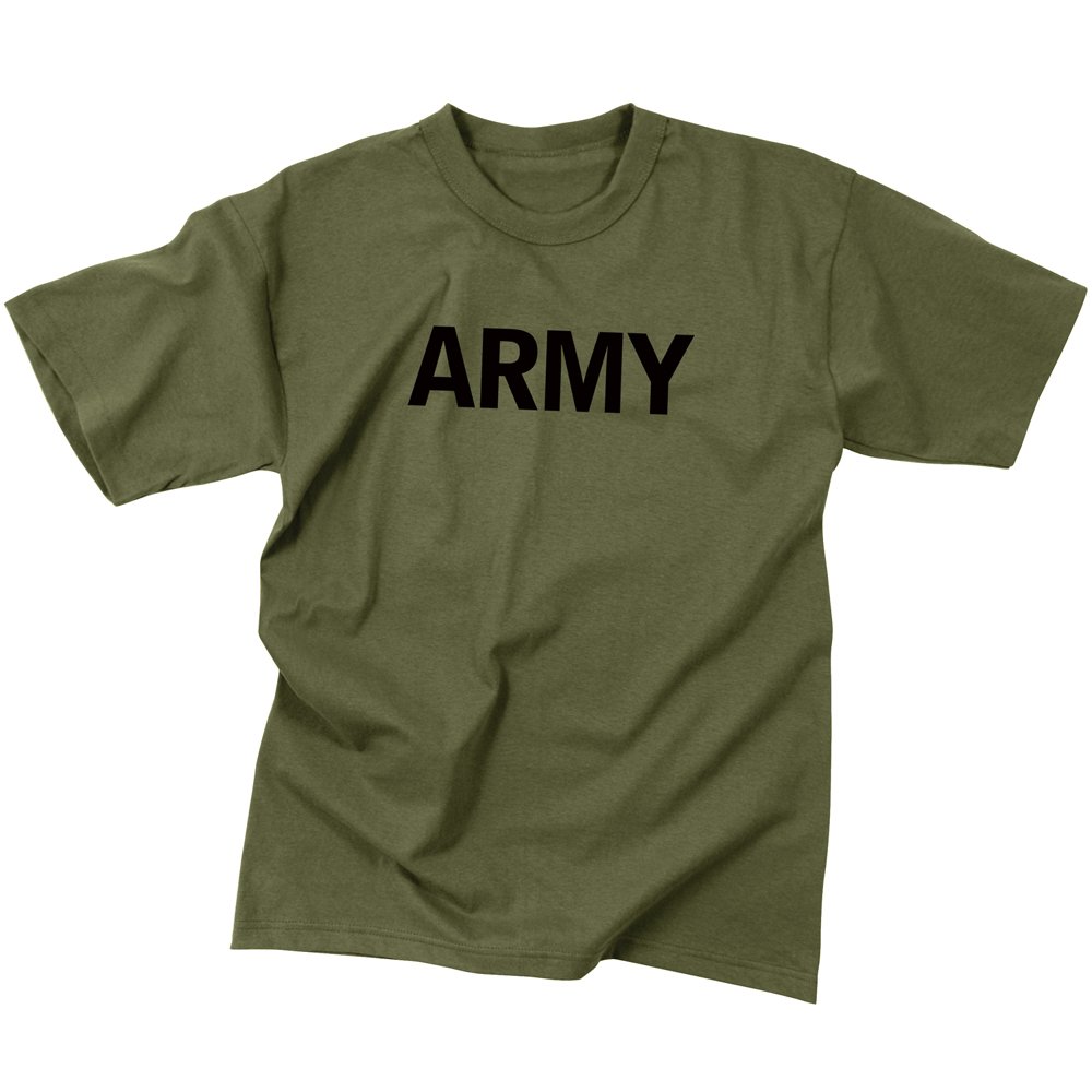 Mens Army Olive Drab Military Physical Training T-Shirt