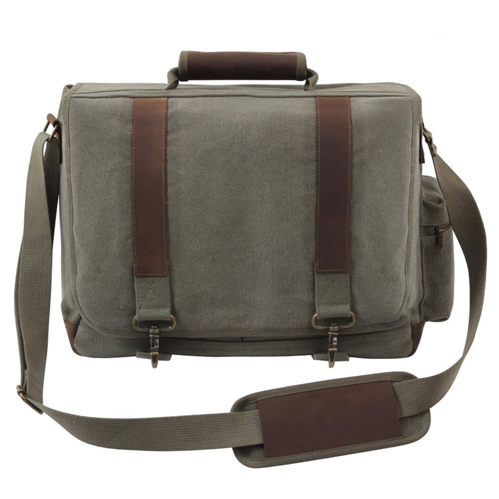 Vintage Canvas Pathfinder With Leather Accents Laptop Bag