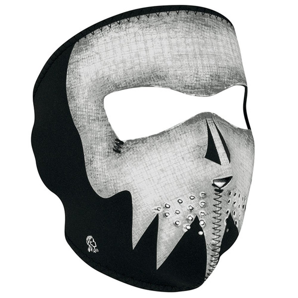 Neoprene Grey Skull Glow In The Dark Face Mask