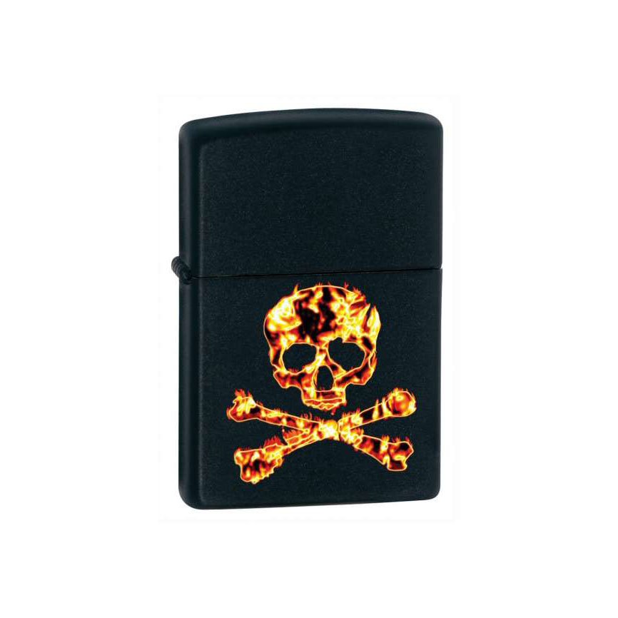 Zippo Skull And Crossbones Black Matte Lighter
