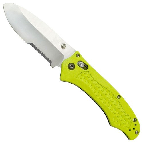 Benchmade Bullhead Fixed Blade Yellow Handle - Half Serrated Edge