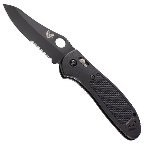 Benchmade Griptilian Black Knife - Half Serrated Edge