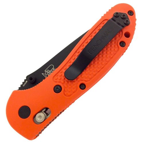 Benchmade Griptilian Black Drop Point Knife - Orange Handle