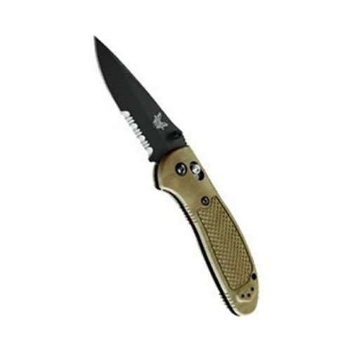 Benchmade Griptilian Black Drop Point Knife - OD Green Handle
