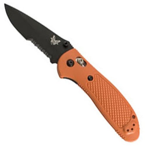 Benchmade Griptilian Black Folding Knife - Orange Handle
