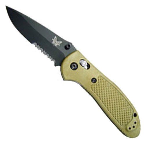 Benchmade Griptilian Black Folding Knife - Tan Handle