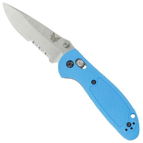 Benchmade Mini-Griptilian Drop Point Folding Knife - Blue Handle