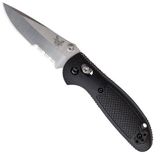 Benchmade Mini-Griptilian Drop Point Knife - Half Serrated Edge