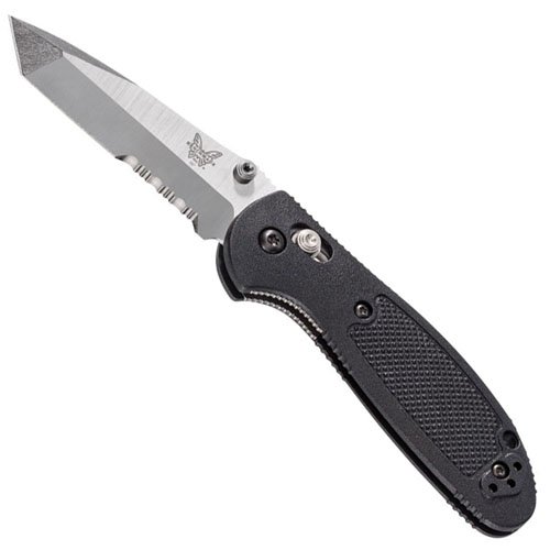 Benchmade Mini-Griptilian Tanto Knife - Half Serrated Edge