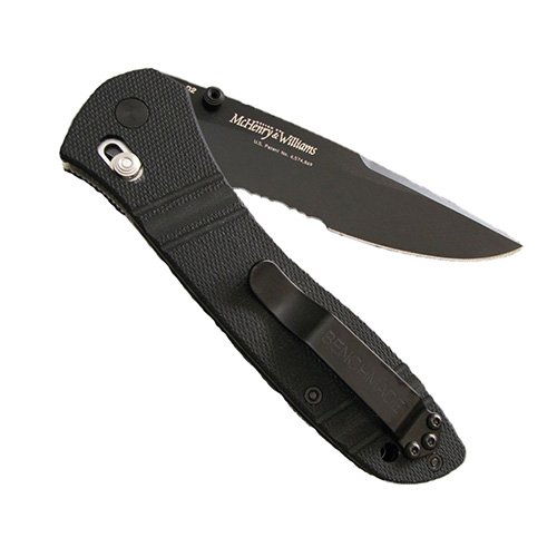 Benchmade Mchenry&Williams Black Folding Knife - Half Serrated Edge