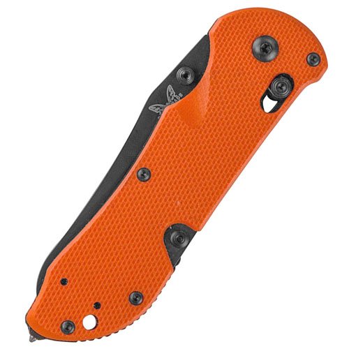 Benchmade Triage Black Folding Knife - Orange Handle