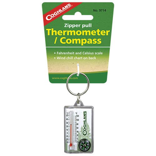 Coghlans 9714 Zipper Pull Thermometer Compass