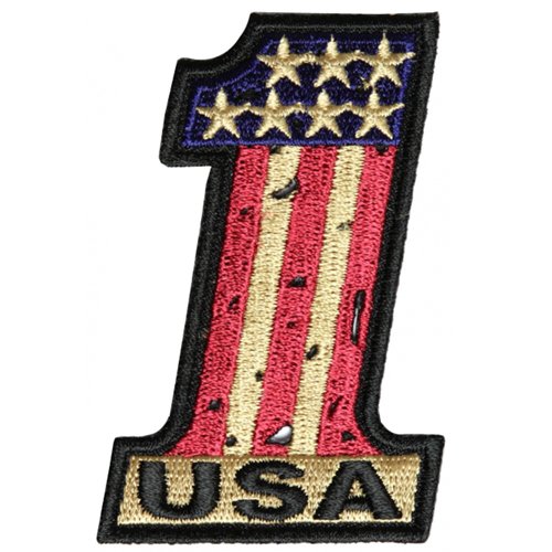 2x3 Inch No.1 USA Vintage Flag and Stars Patch