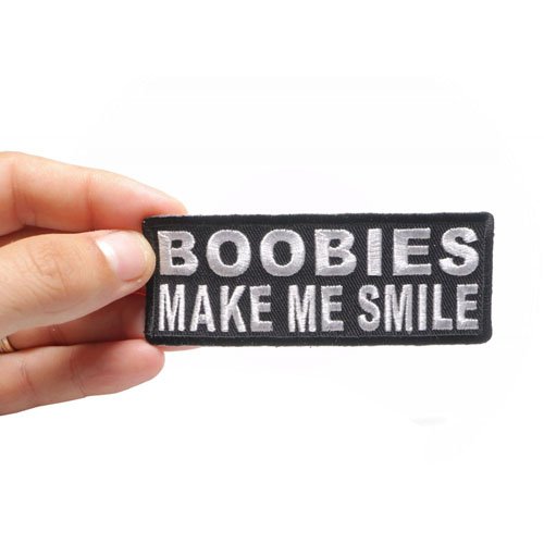 4x1.5 Inch Boobies Make Me Smile Patch