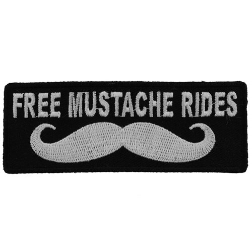4x1.5 Inch Free Mustache Rides Patch