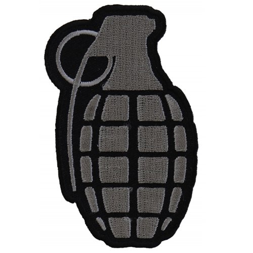 Embroidered Grenade Patch - 2.25X3.5 Inch
