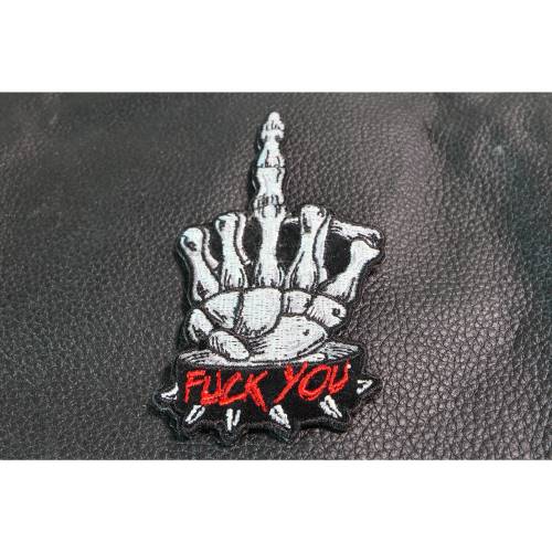 Skeleton Fuck You Middle Finger Patch 