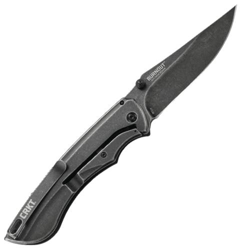 Black Burnout Folding Knife
