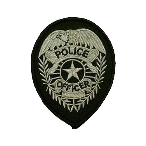 Police Shield Patch - Black/Grey