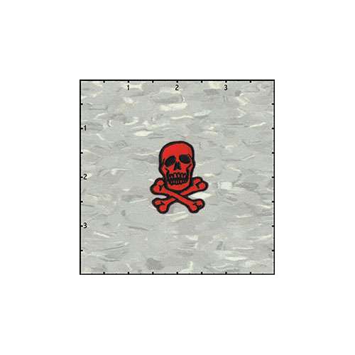 Skull Classic 1.5 Inches Black On Red Patch