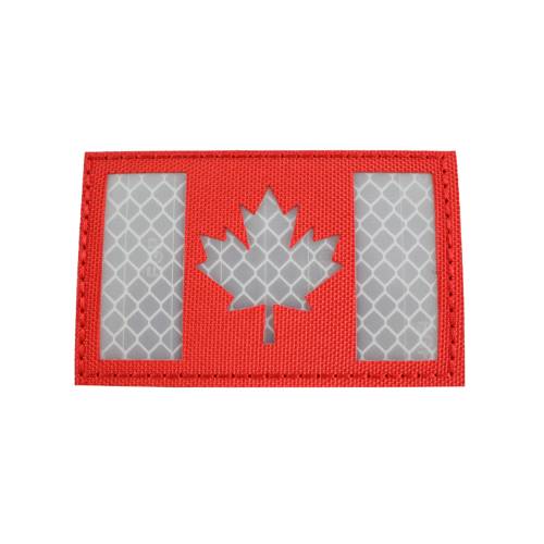 Reflective Canada Flag Embroidered Patch