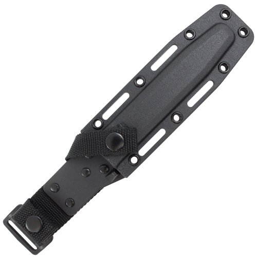 Short Black Kraton G Handle Clip Point Fixed Blade Knife