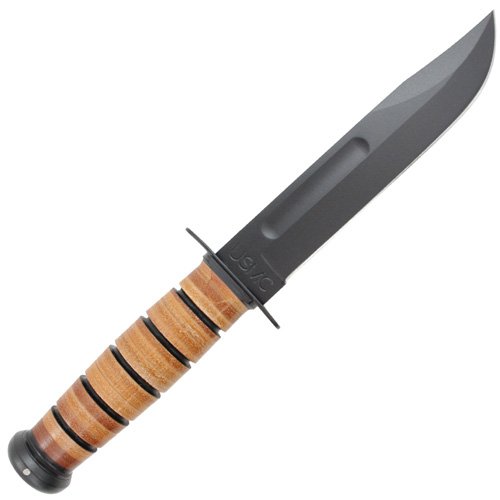 USMC Leather Handle Fixed Blade Knife