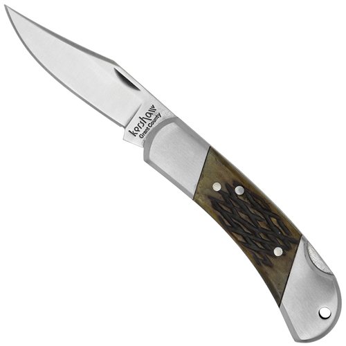 Black Jigged Bone Inlay Gulch Lockback Folding Knife