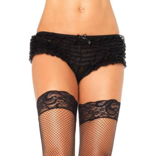 Micromesh Design Lace Ruffle Tanga Short 