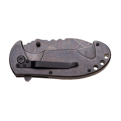Dark Side Half Serrated Stonewash Blade Folding knife