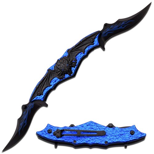 Dark Side Black Finished Blades Spring Knife