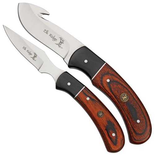 Elk Ridge 250WD Pakkawood Handle 2 Pcs Hunting Knife Set