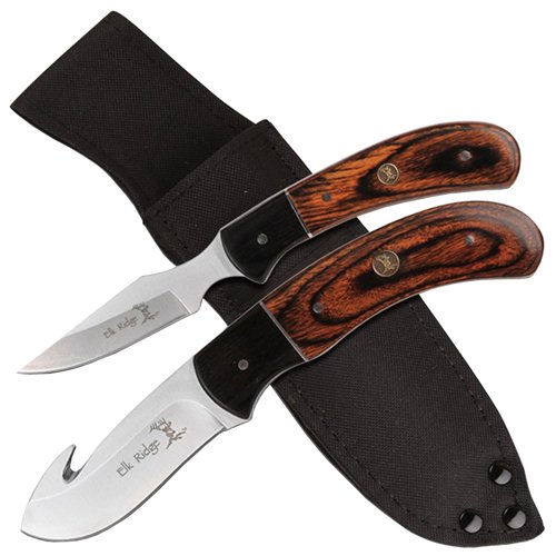 Elk Ridge 250WD Pakkawood Handle 2 Pcs Hunting Knife Set