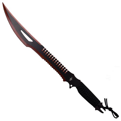 Fantasy Master Black & Red Blade Short Sword w/ Nylon Sheath