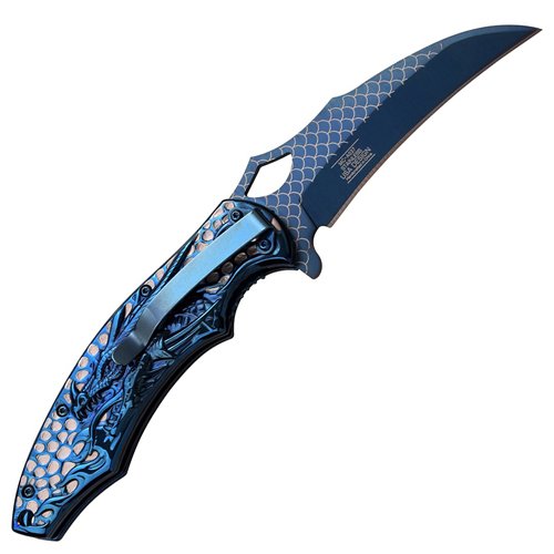 Masters Collection Laser Etch Titanium Coated Folding Blade Knife