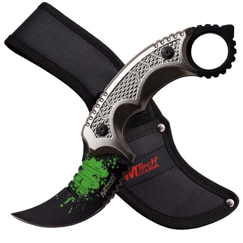 MTech USA 20-61GY Grey Aluminum Handle Fixed Knife
