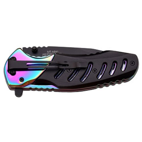 MTech USA Aluminum Handle Half Serrated Folding Knife