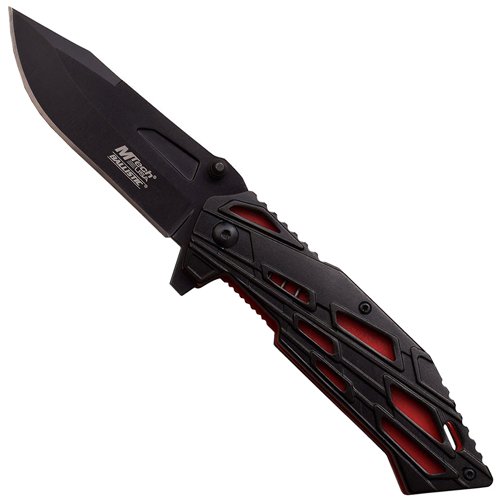 MTech USA A956 Black Finish Plain Edge Blade Folding Knife