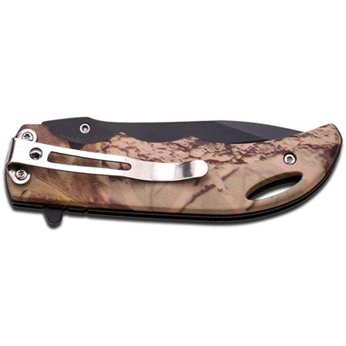 Master USA Spring Assisted Black Blade Folding Knife