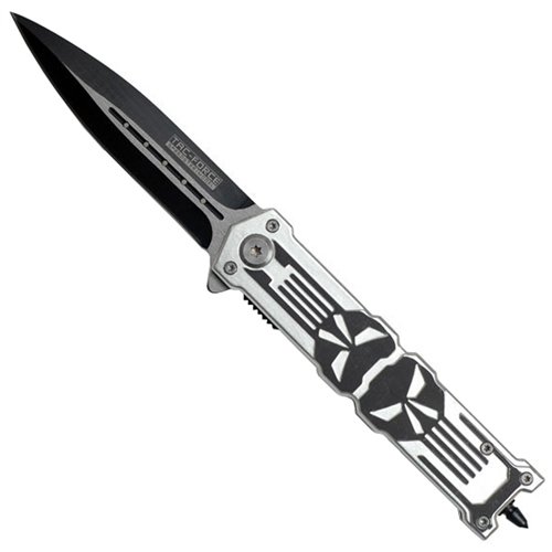 Tac-Force Skull Design Aluminum Handle Folding Knife