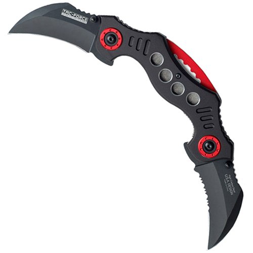 Tac-Force Half Serrated Double Blades Folding Knife